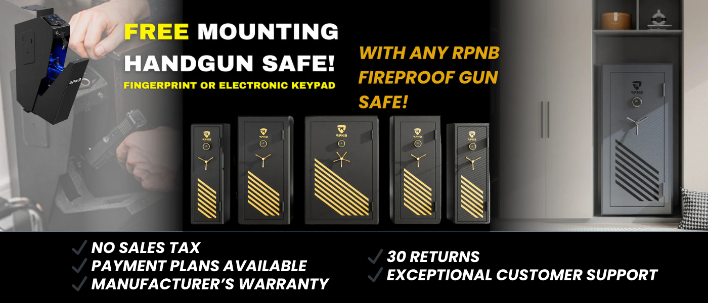 Free RPNB Mounting Handgun Safe with any Purchase of a RPNB Fireproof Gun Safe