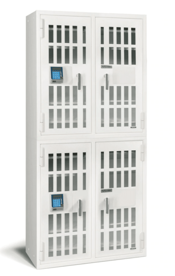 AMSEC NARCO8336 B-Rated Four Door Narcotics Pharmacy Safe with 24 Shelves - Front View