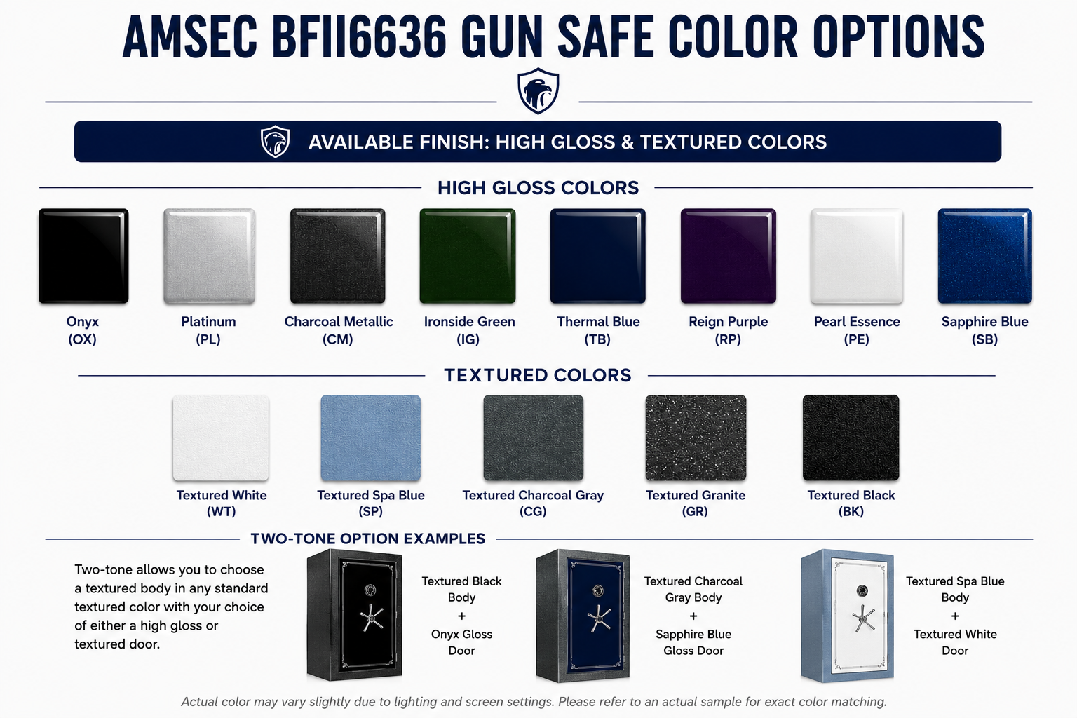 AMSEC BFII Series Gun Safe Interior View
