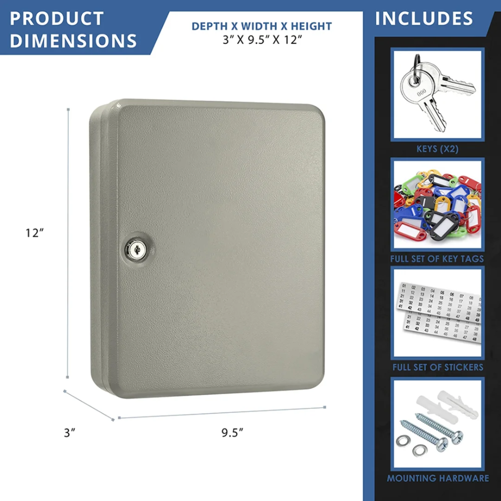 Barska AX11694 Key Safe Lock Box | 105 Keys