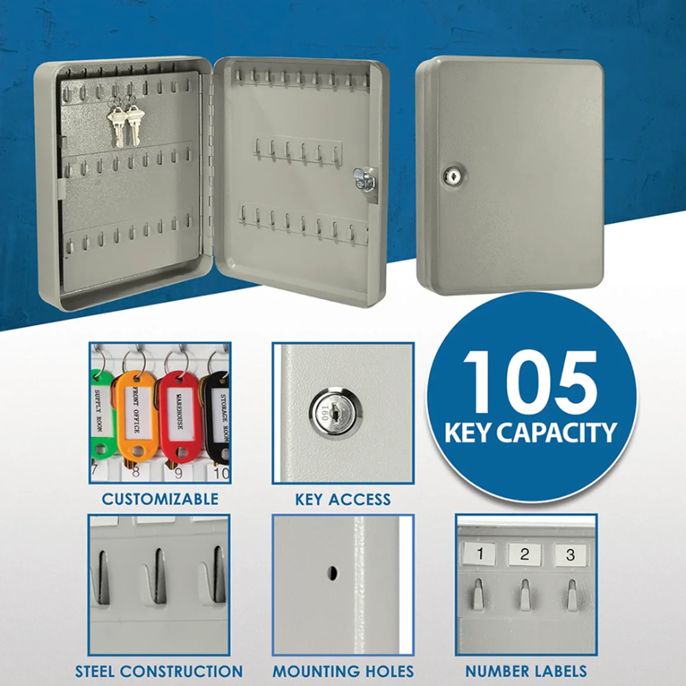 Barska AX11694 Key Safe Lock Box | 105 Keys