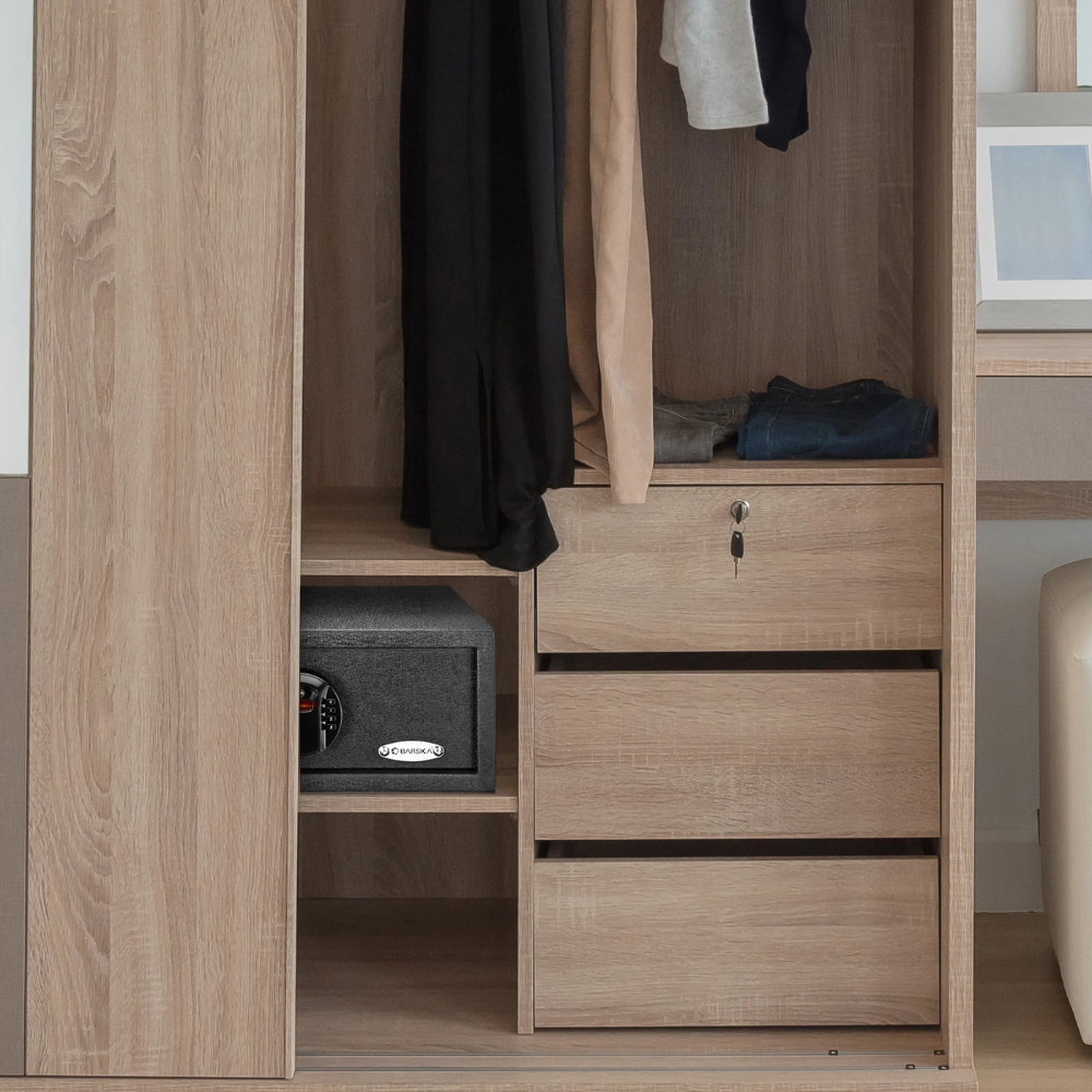 Barska AX12476 Biometric Keypad Security Safe HQ100 | Key Lock & Fingerprint Lock