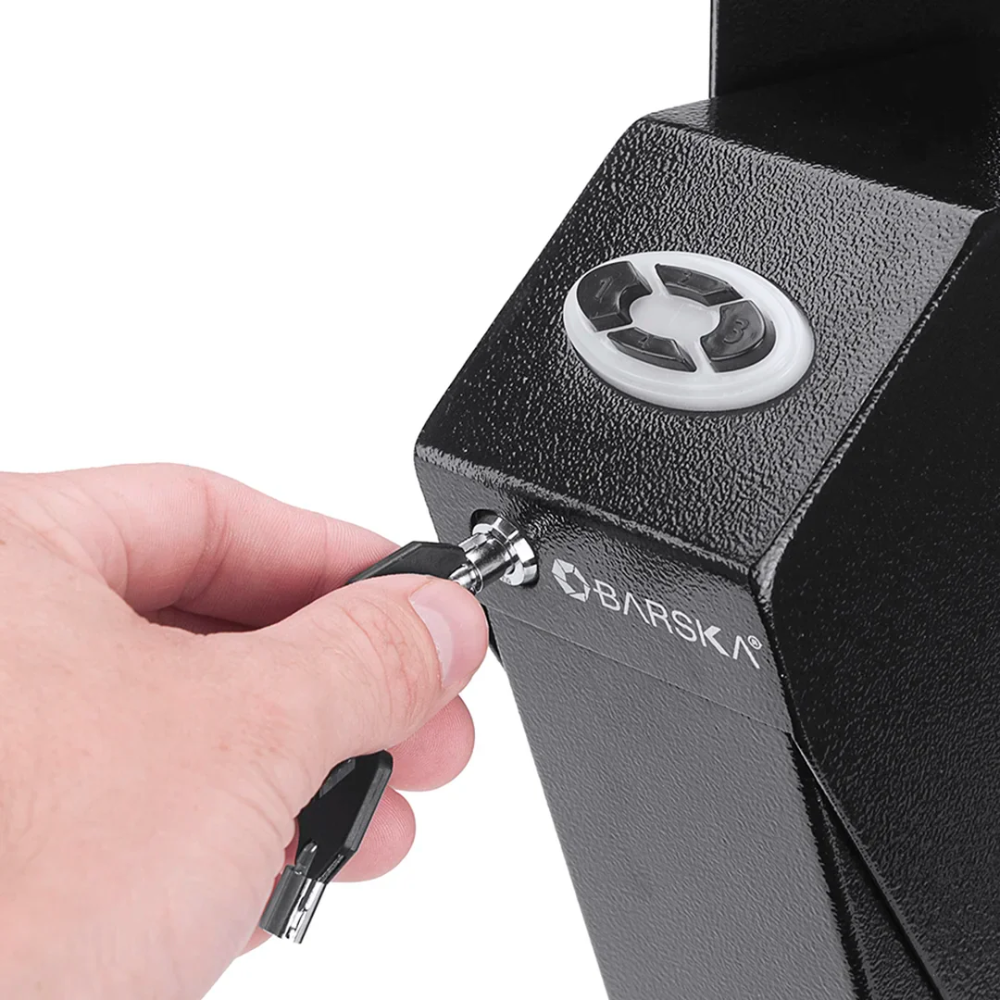 Barska AX13094 Quick Access Handgun Desk Safe | Keypad & Key Lock