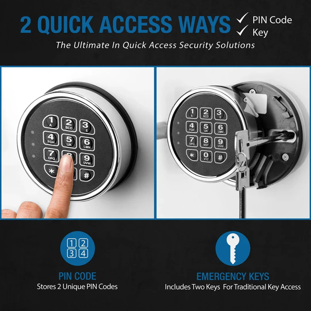 Barska AX13104 Jewelry Safe with Digital Lock Description | Pin Code & Key Lock | 30 Minute Fire Rating