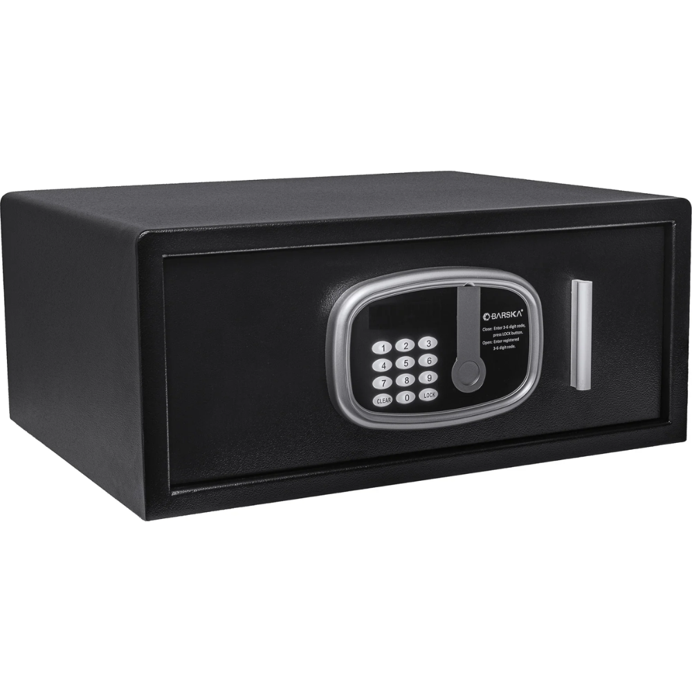 Barska HS13408 Front Open Drawer Hotel Safe | Keypad & Key Lock