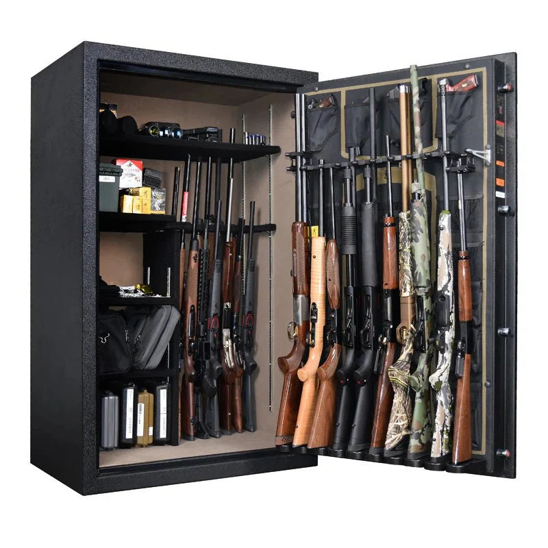 Browning YS40 Yellowstone 40-Gun Safe — open interior with example firearms