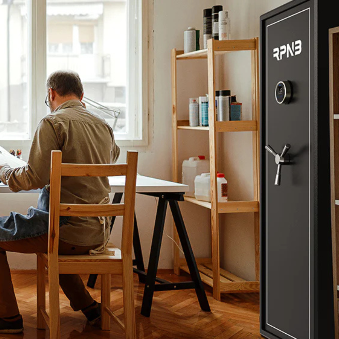 RPNB RP10FR Biometric Large 10 Gun Cabinet with Quick Access Electronic Digital Lock