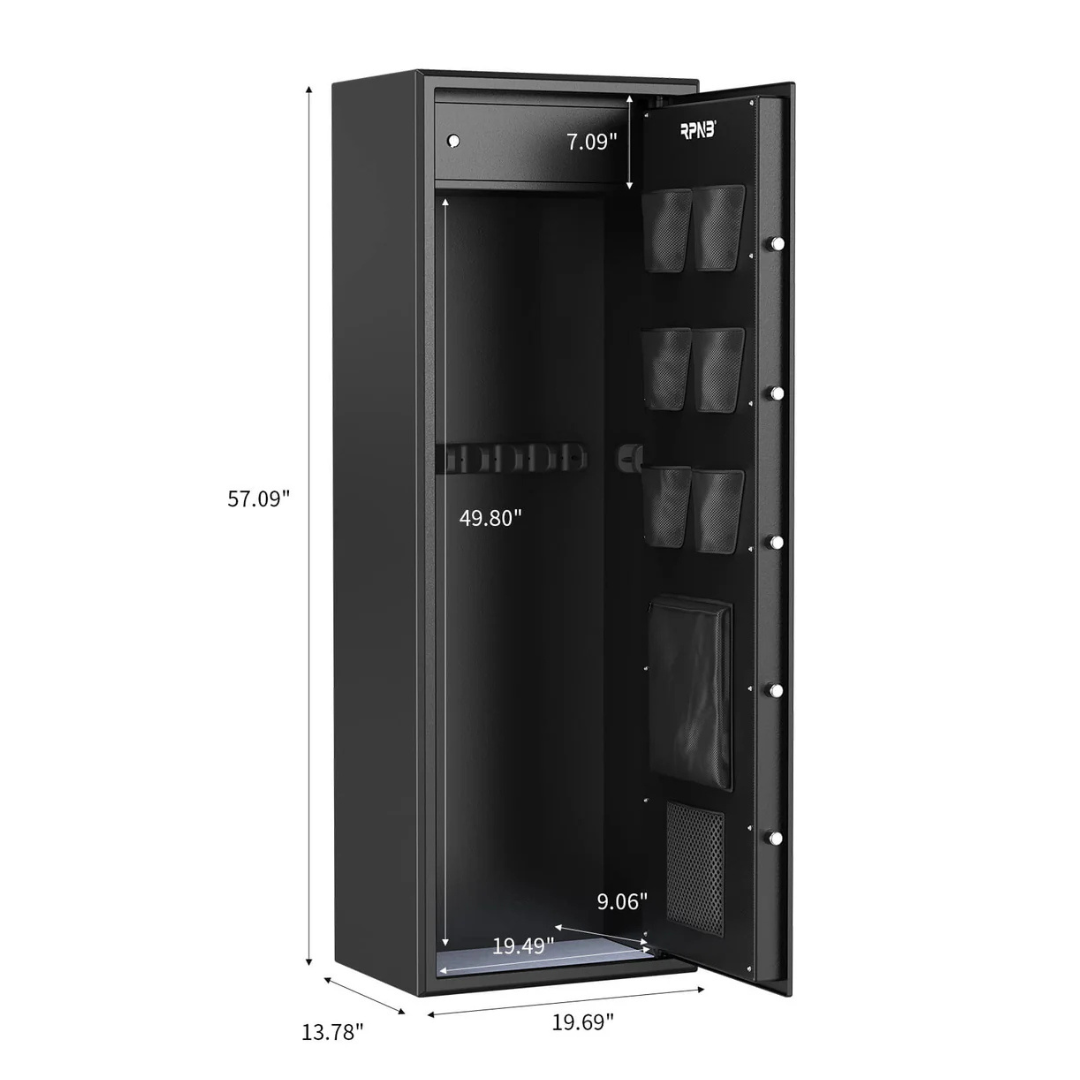 RPNB RP10FR Biometric Large 10 Gun Cabinet with Quick Access Electronic Digital Lock