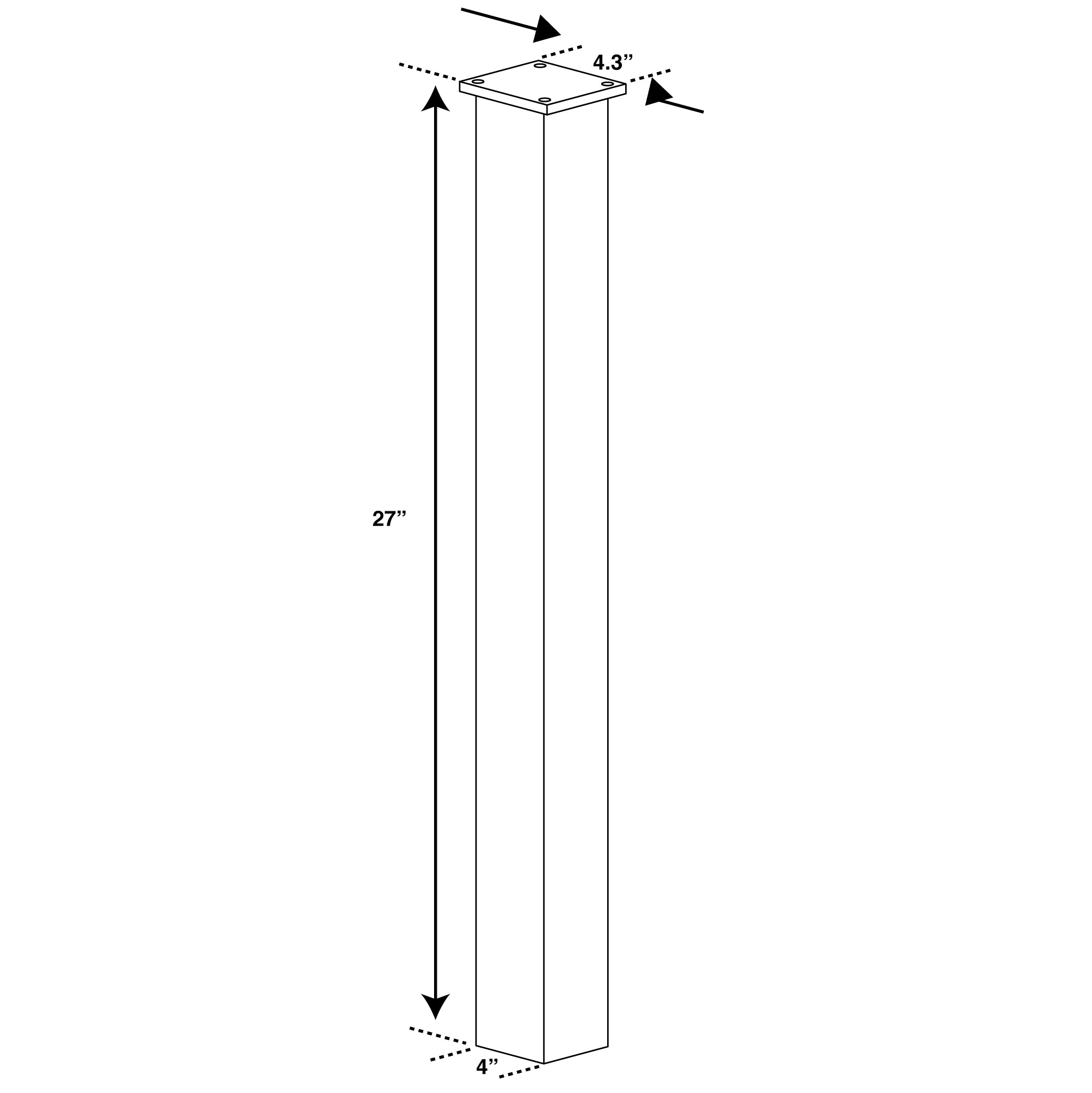 Mail Boss 27" Surface Mount Post