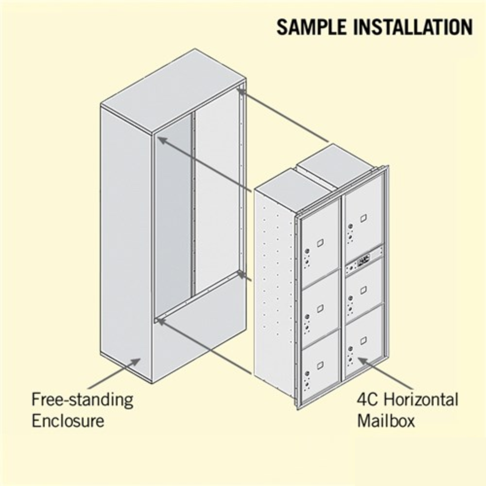 Maximum Height Free-Standing 4C Horizontal Parcel Locker | 6 Parcel Lockers with Private Access