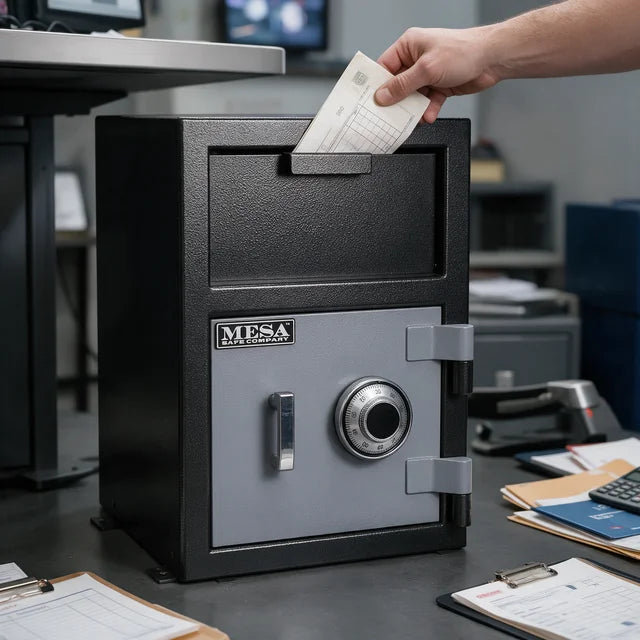 Mesa MFL2014C Depository Safe | B-Rated | Front Loading | 0.8 Cubic Feet | Dial Lock