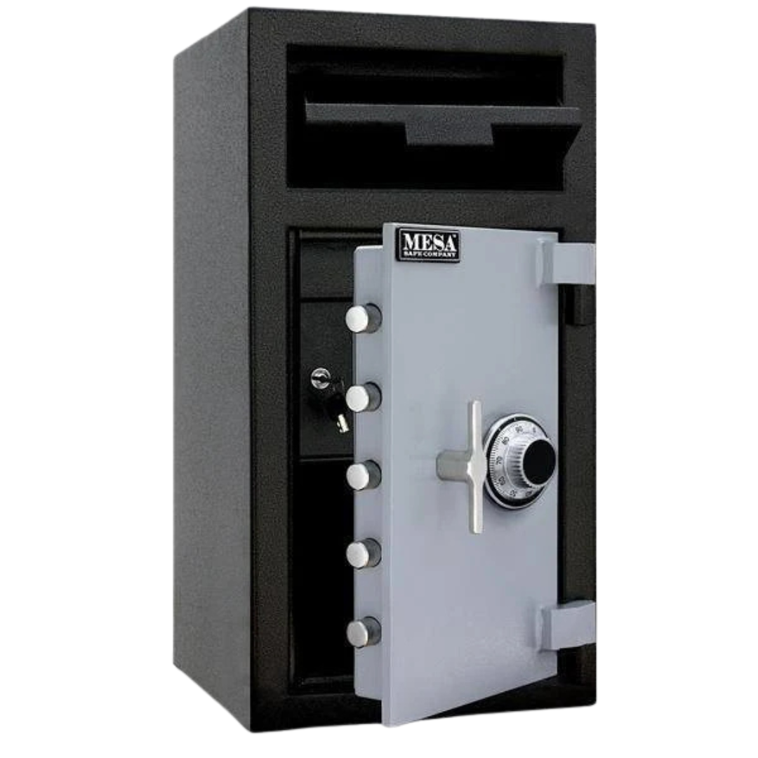 Mesa MFL2714CILK Depository Safe | B-Rated | Front Loading with Interior Locker | Dial Lock