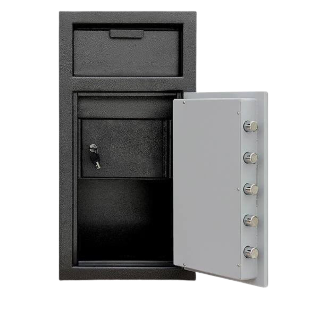 Mesa MFL2714CILK Depository Safe | B-Rated | Front Loading with Interior Locker | Dial Lock