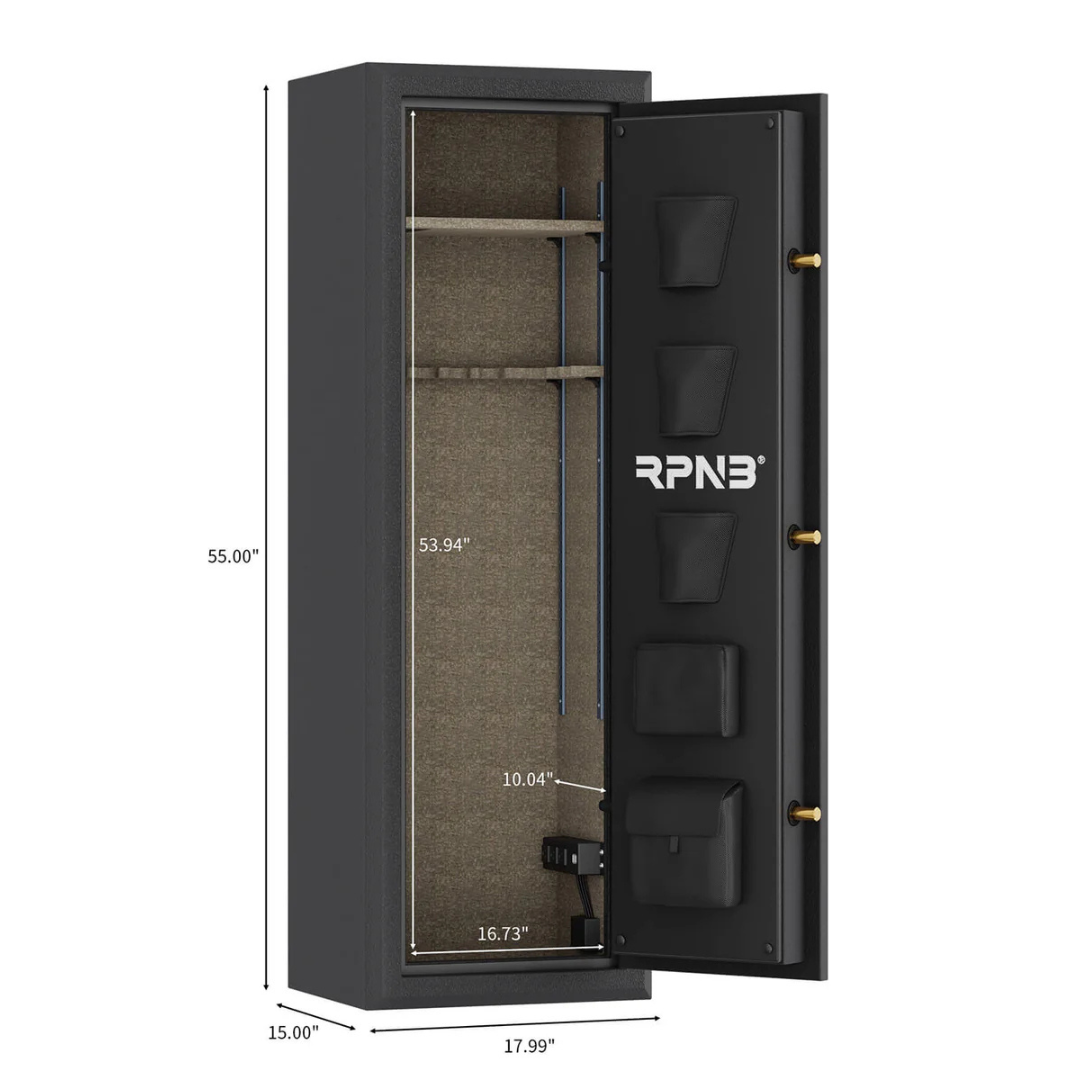 RPNB RPFS10-B 10 Gun Fireproof & Biometric Digital Safe for Rifles and Pistols