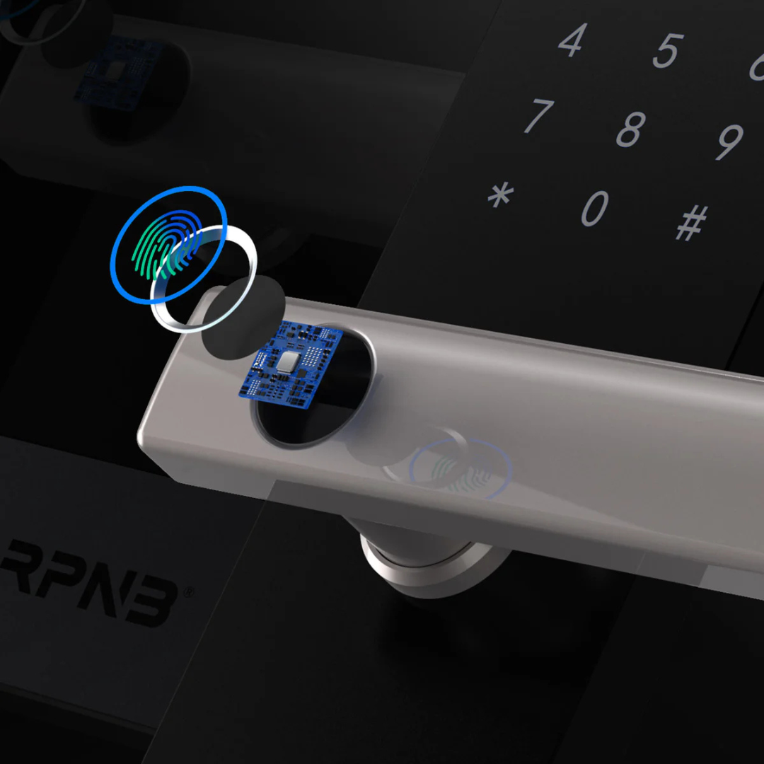 RPNB Black Smart Touch Screen Biometric Fingerprint Deluxe Nightstand Safe - RPHS60