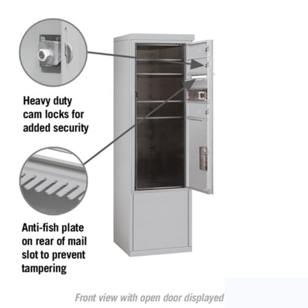 Salsbury 10 Door High Free-Standing 4C Horizontal Mailbox | 3 Doors and 1 Parcel Locker with Private Access