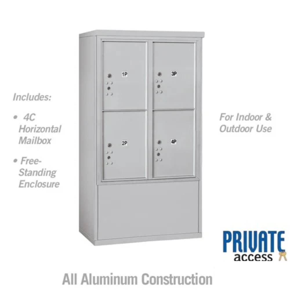 Salsbury 10 Door High Free-Standing 4C Horizontal Parcel Locker | 4 Parcel Lockers with Private Access