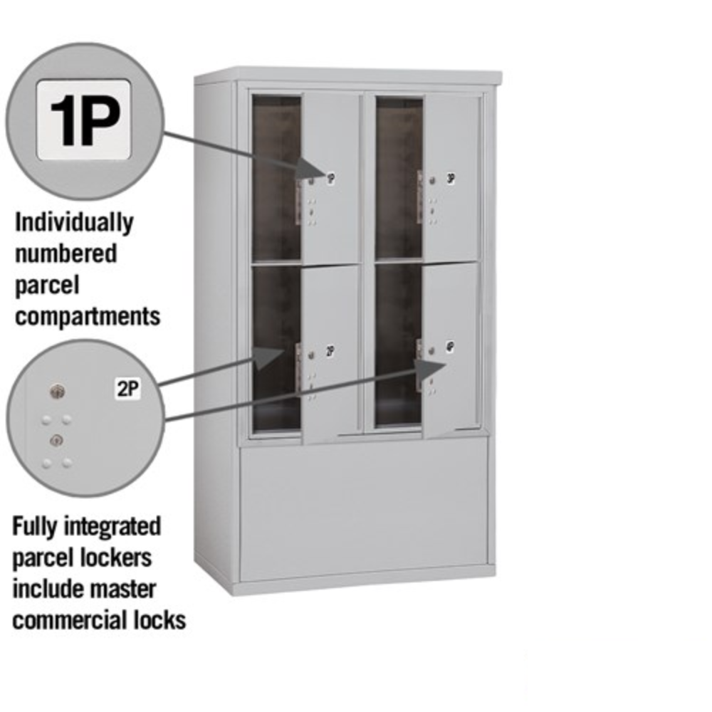 Salsbury 10 Door High Free-Standing 4C Horizontal Parcel Locker | 4 Parcel Lockers with Private Access