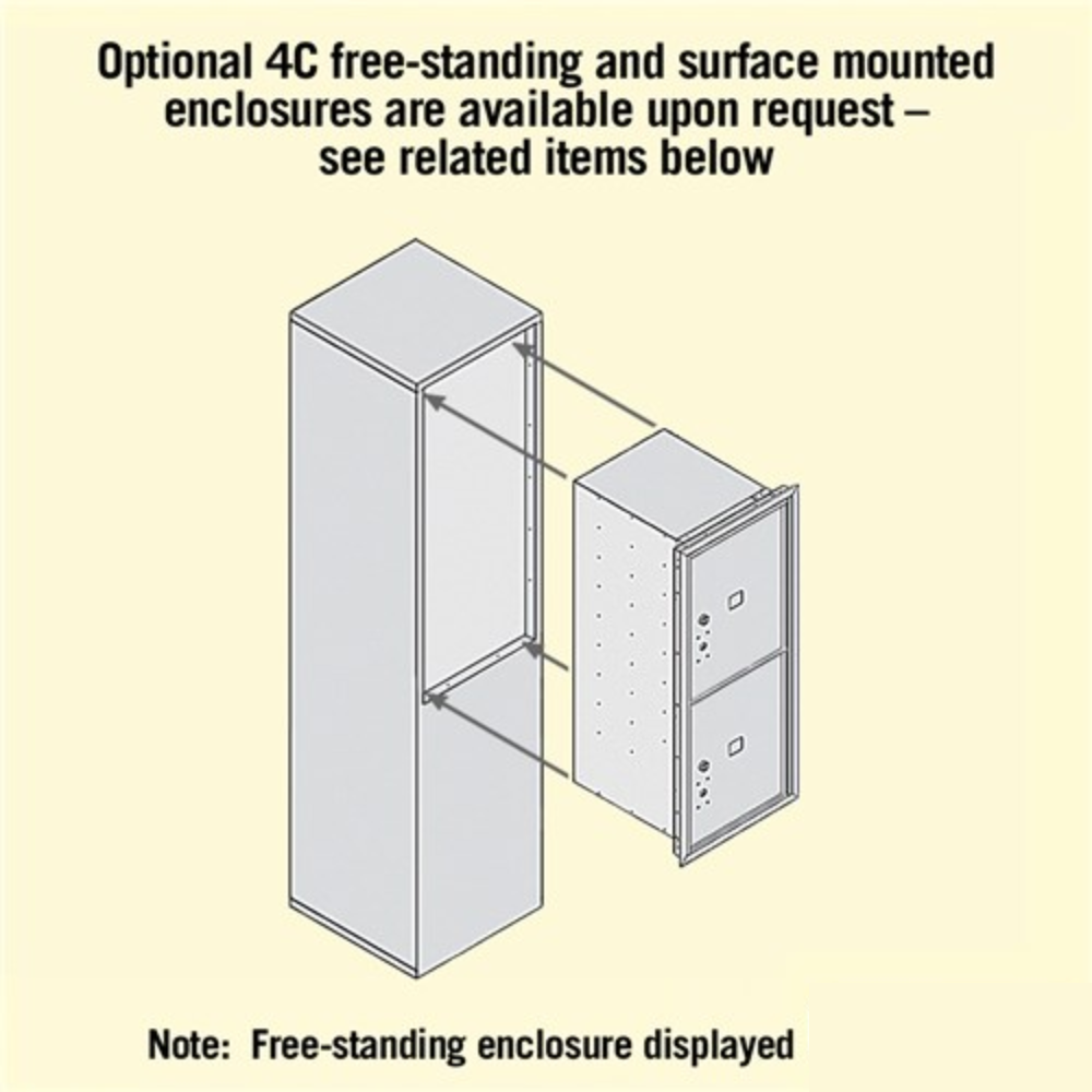 Salsbury 10 Door High Recessed Mounted 4C Horizontal Parcel Locker | 2 Parcel Lockers with USPS Access - Front Loading