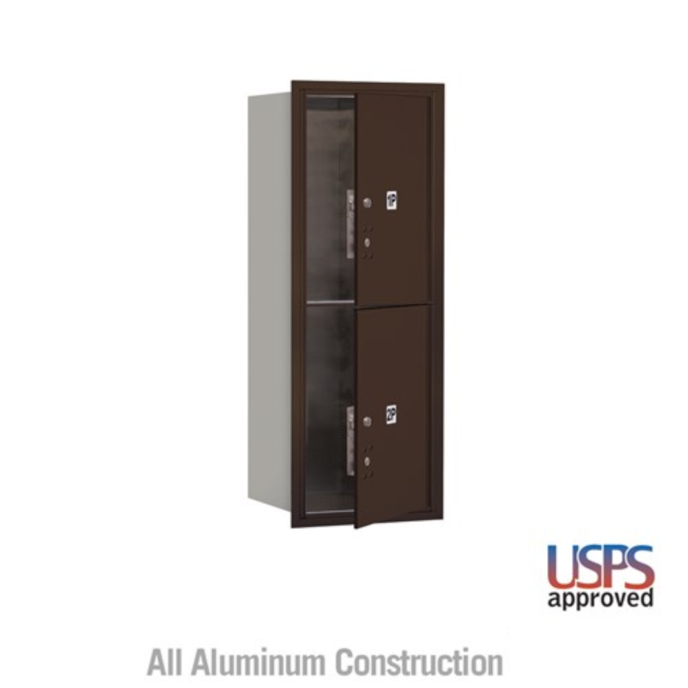Salsbury 10 Door High Recessed Mounted 4C Horizontal Parcel Locker | 2 Parcel Lockers with USPS Access - Front Loading