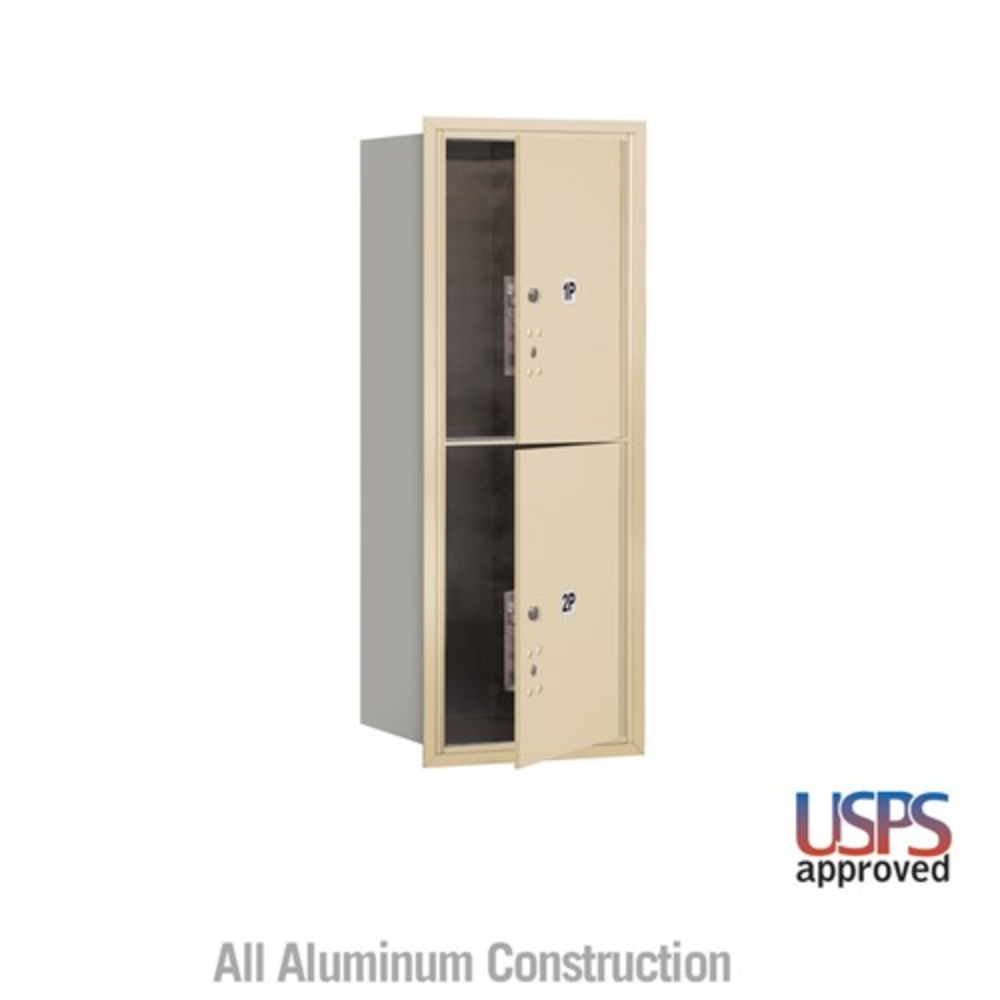 Salsbury 10 Door High Recessed Mounted 4C Horizontal Parcel Locker | 2 Parcel Lockers with USPS Access - Front Loading