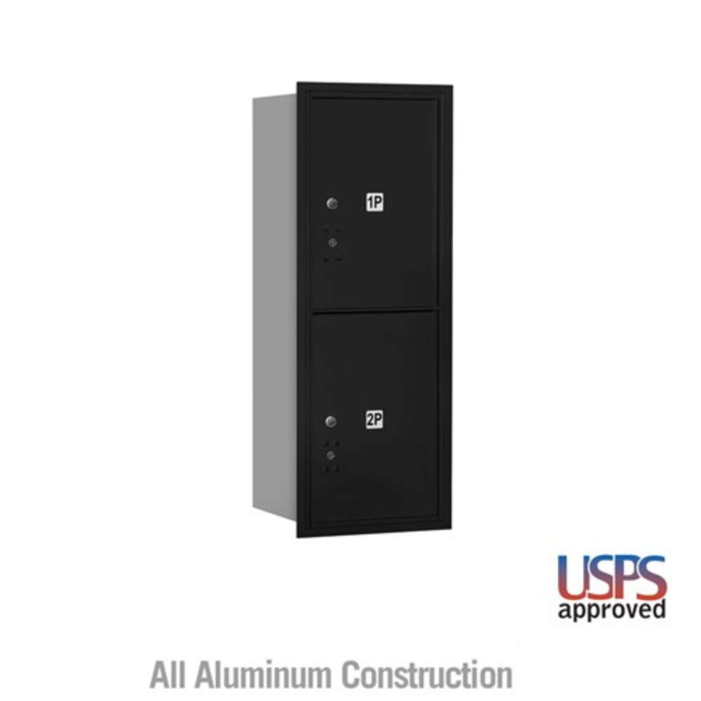 Salsbury 10 Door High Recessed Mounted 4C Horizontal Parcel Locker | 2 Parcel Lockers with USPS Access - Rear Loading