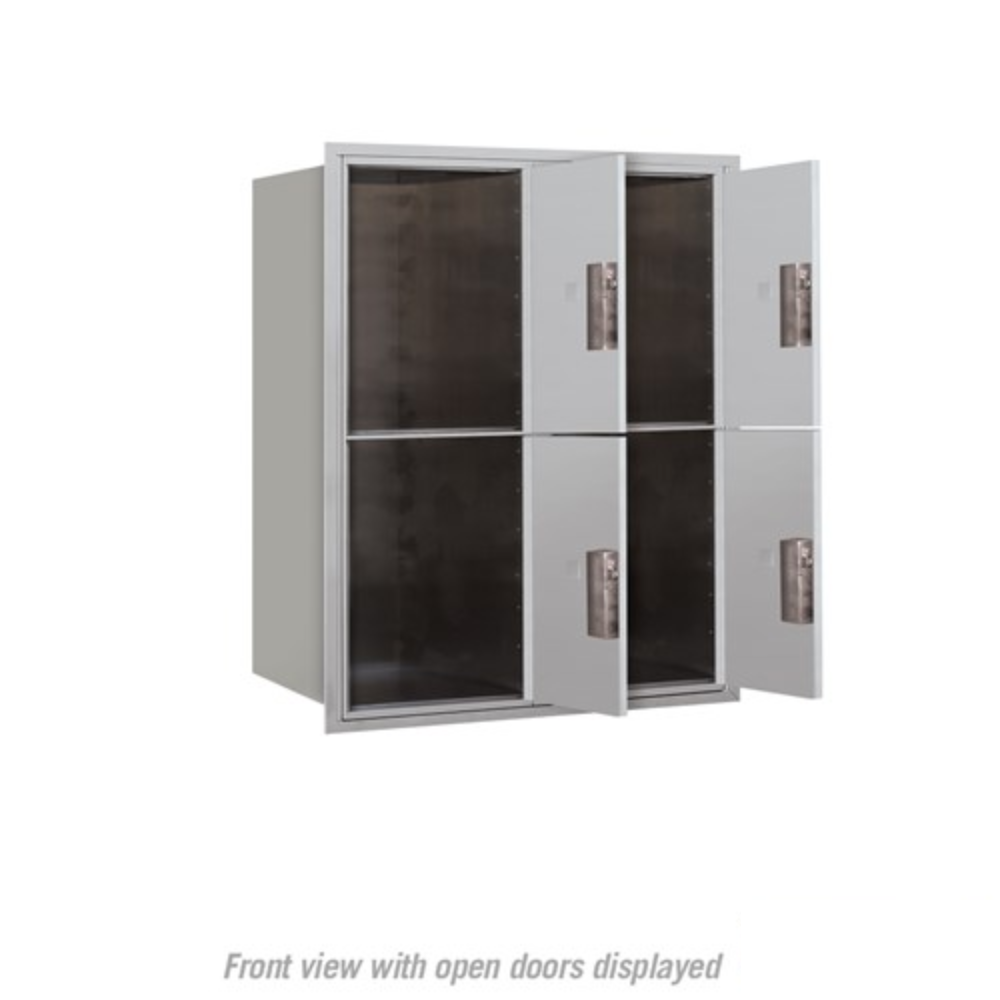 Salsbury 10 Door High Recessed Mounted 4C Horizontal Parcel Locker | 4 Parcel Lockers with USPS Access - Front Loading