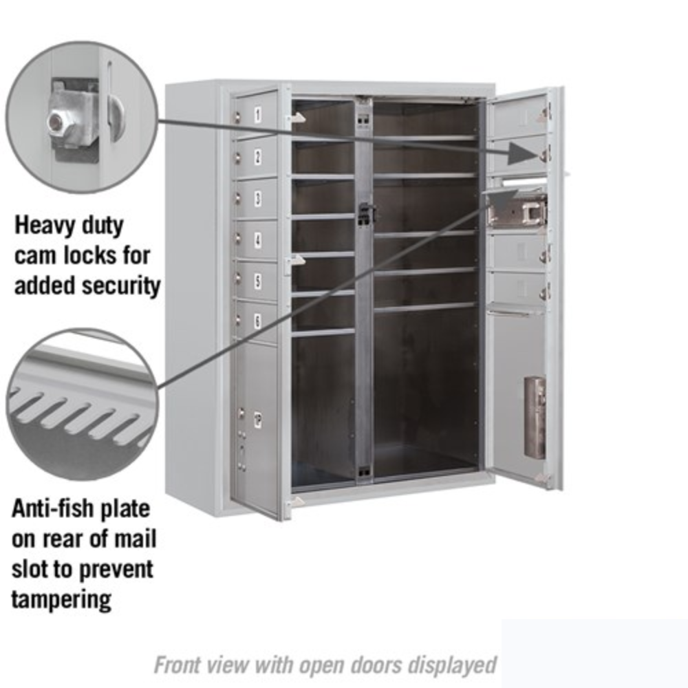 Salsbury 10 Door High Surface Mounted 4C Horizontal Mailbox | 10 Doors and 2 Parcel Lockers with Private Access