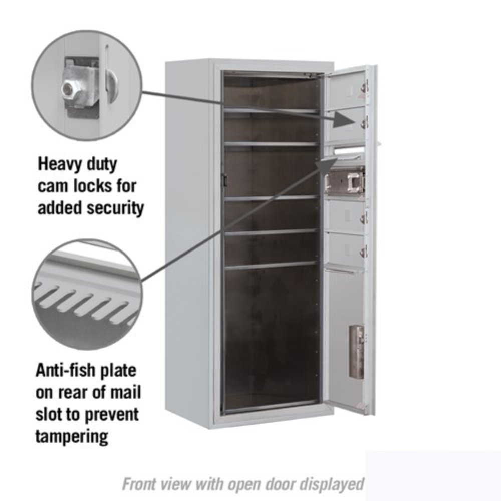 Salsbury 10 Door High Surface Mounted 4C Horizontal Mailbox | 4 Doors and 1 Parcel Locker with Private Access