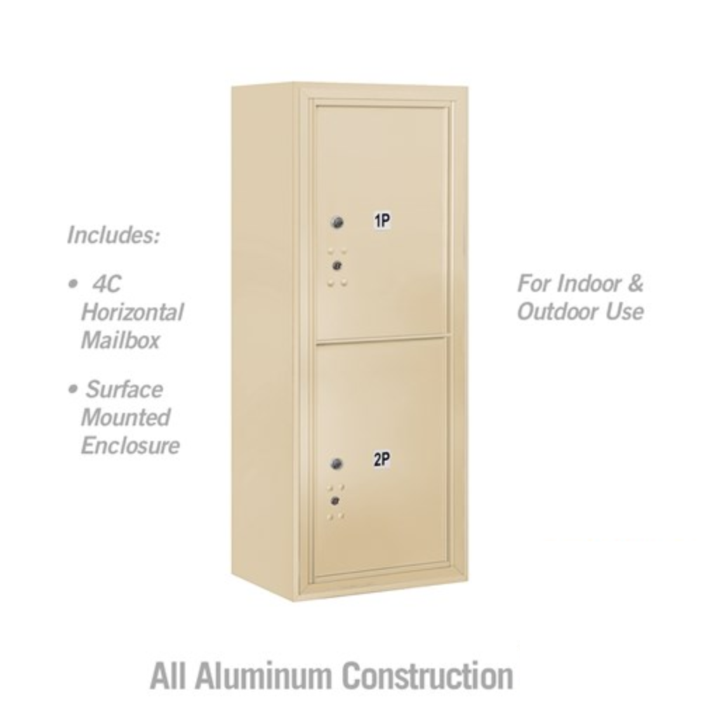 Salsbury 10 Door High Surface Mounted 4C Horizontal Parcel Locker | 2 Parcel Lockers with Private Access