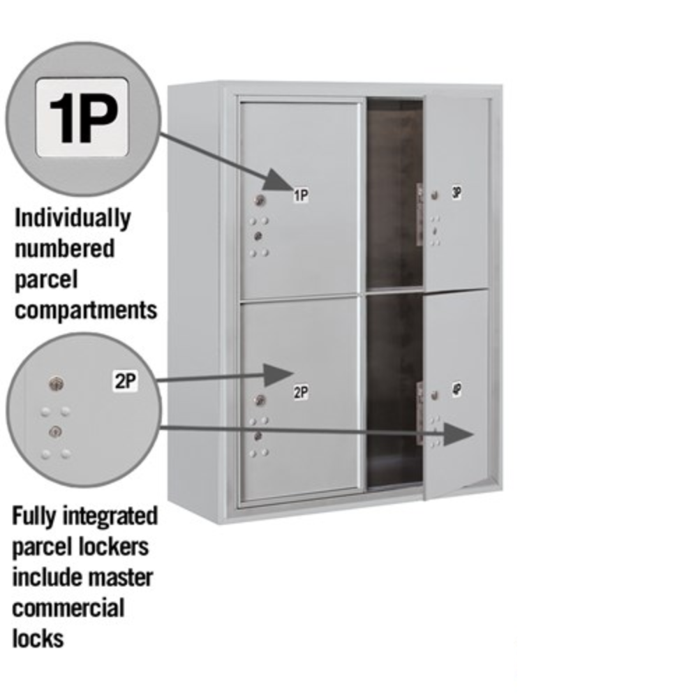 Salsbury 10 Door High Surface Mounted 4C Horizontal Parcel Locker | 4 Parcel Lockers with Private Access
