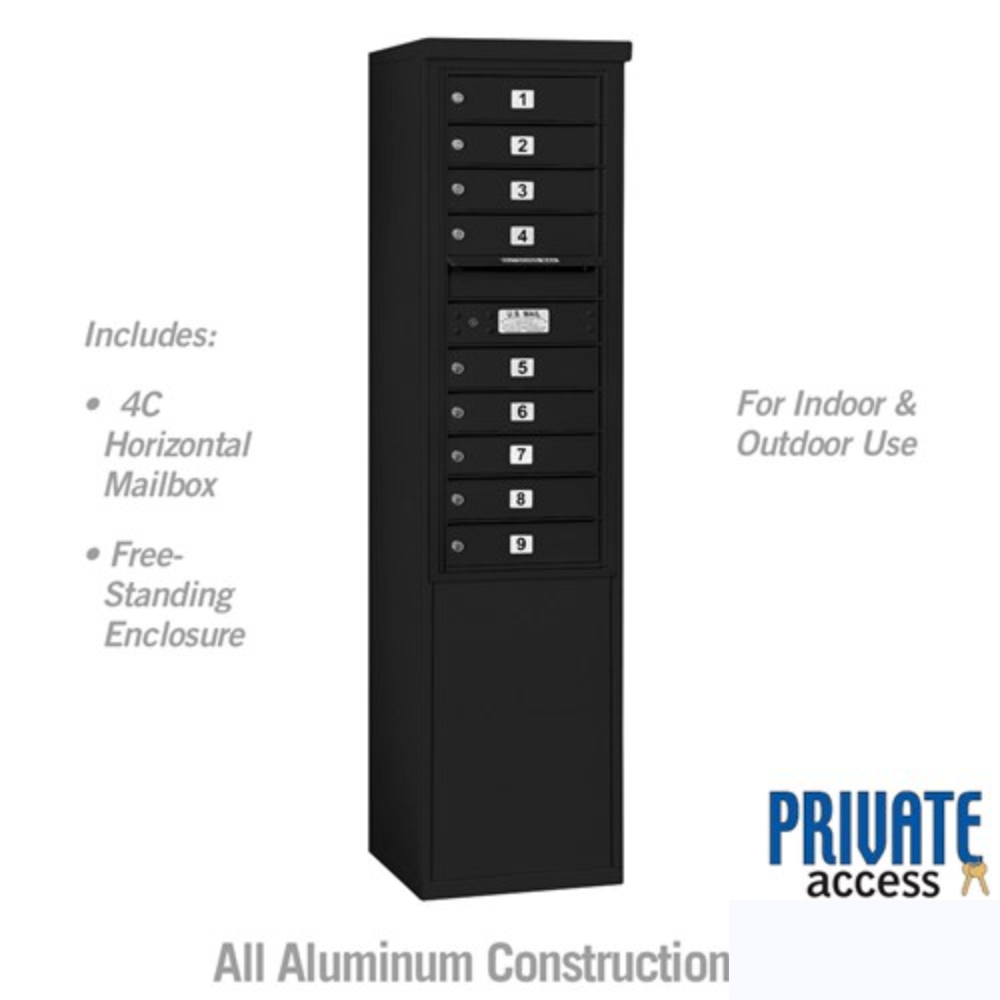 Salsbury 11 Door High Free-Standing 4C Horizontal Mailbox | 9 Doors with Private Access