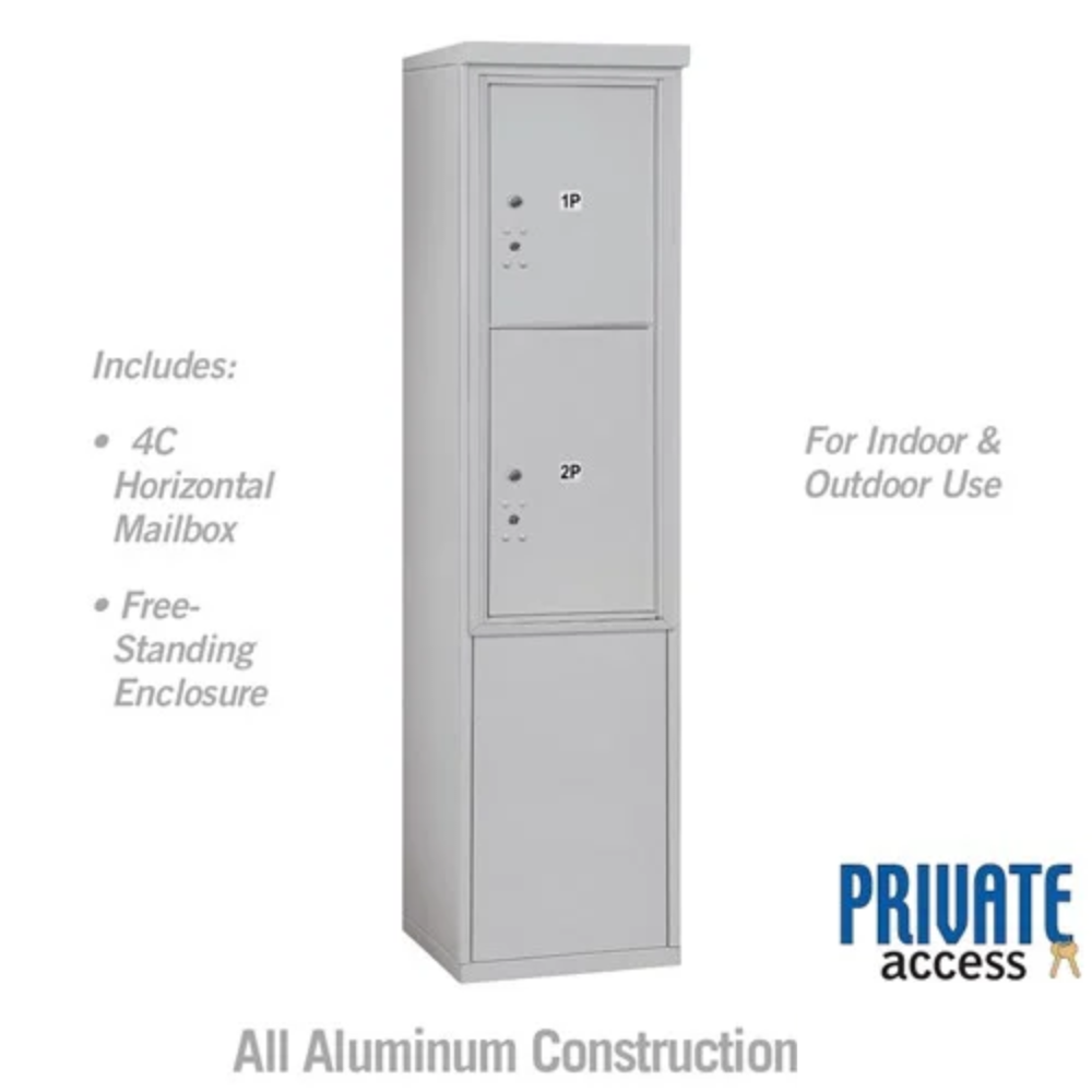 Salsbury 11 Door High Free-Standing 4C Horizontal Parcel Locker | 2 Parcel Lockers with Private Access