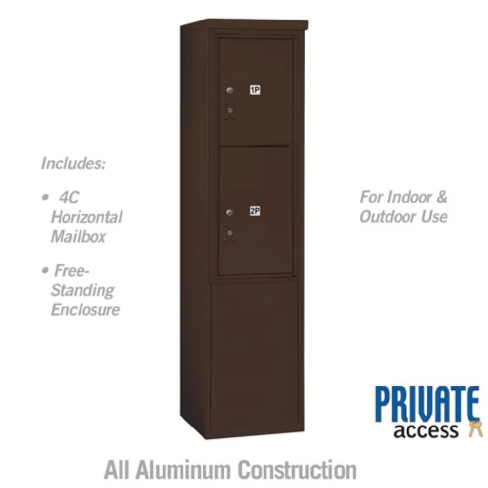 Salsbury 11 Door High Free-Standing 4C Horizontal Parcel Locker | 2 Parcel Lockers with Private Access