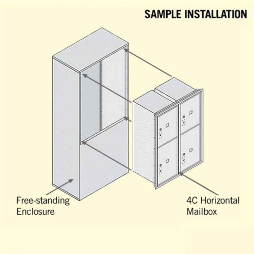 Salsbury 11 Door High Free-Standing 4C Horizontal Parcel Locker | 4 Parcel Lockers with Private Access