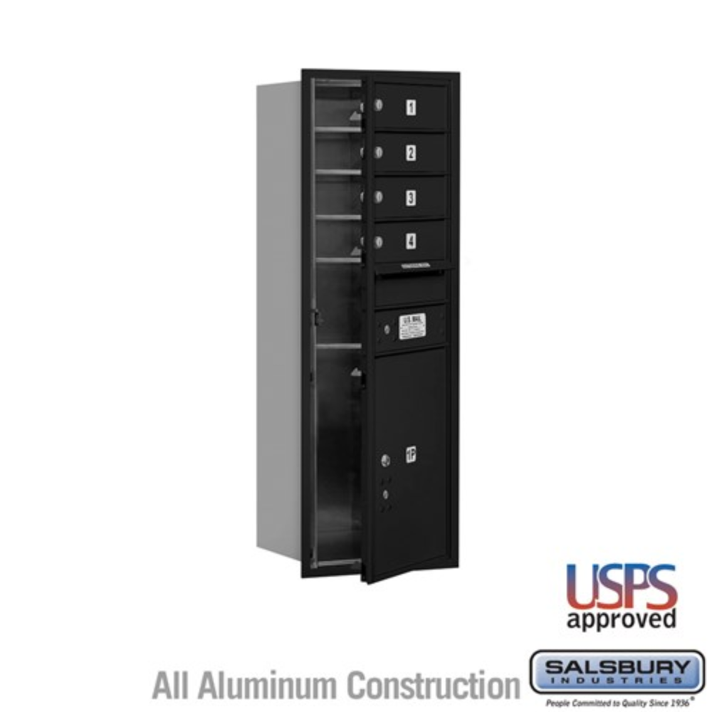 Salsbury 11 Door High Recessed Mounted 4C Horizontal Mailbox | 4 Doors and 1 Parcel Locker with USPS Access - Front Loading