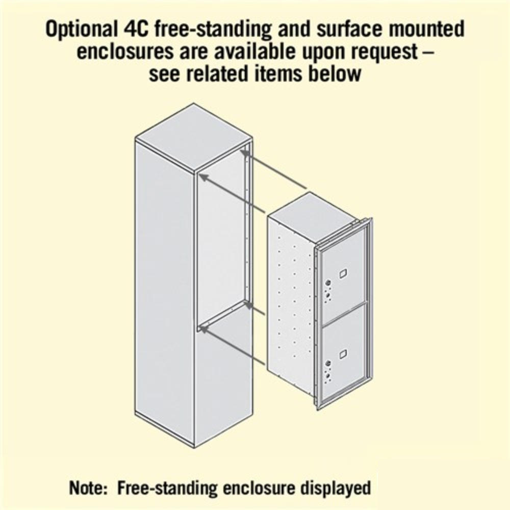Salsbury 11 Door High Recessed Mounted 4C Horizontal Parcel Locker | 2 Parcel Lockers with USPS Access - Front Loading