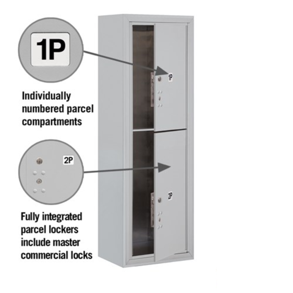 Salsbury 11 Door High Surface Mounted 4C Horizontal Parcel Locker | 2 Parcel Lockers with Private Access