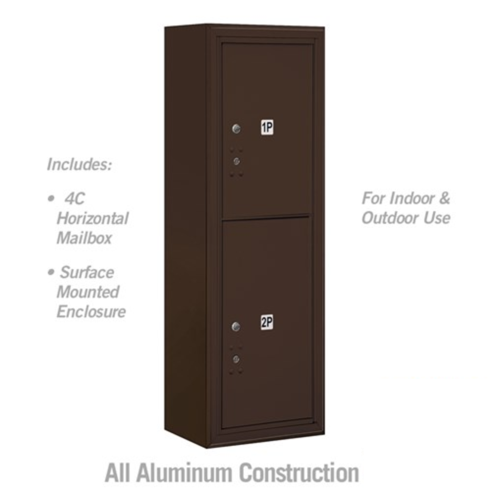 Salsbury 11 Door High Surface Mounted 4C Horizontal Parcel Locker | 2 Parcel Lockers with Private Access