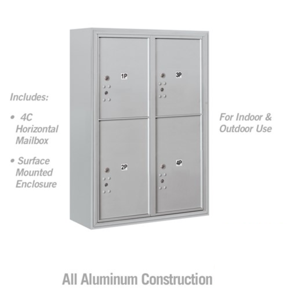 Salsbury 11 Door High Surface Mounted 4C Horizontal Parcel Locker | 4 Parcel Lockers with Private Access