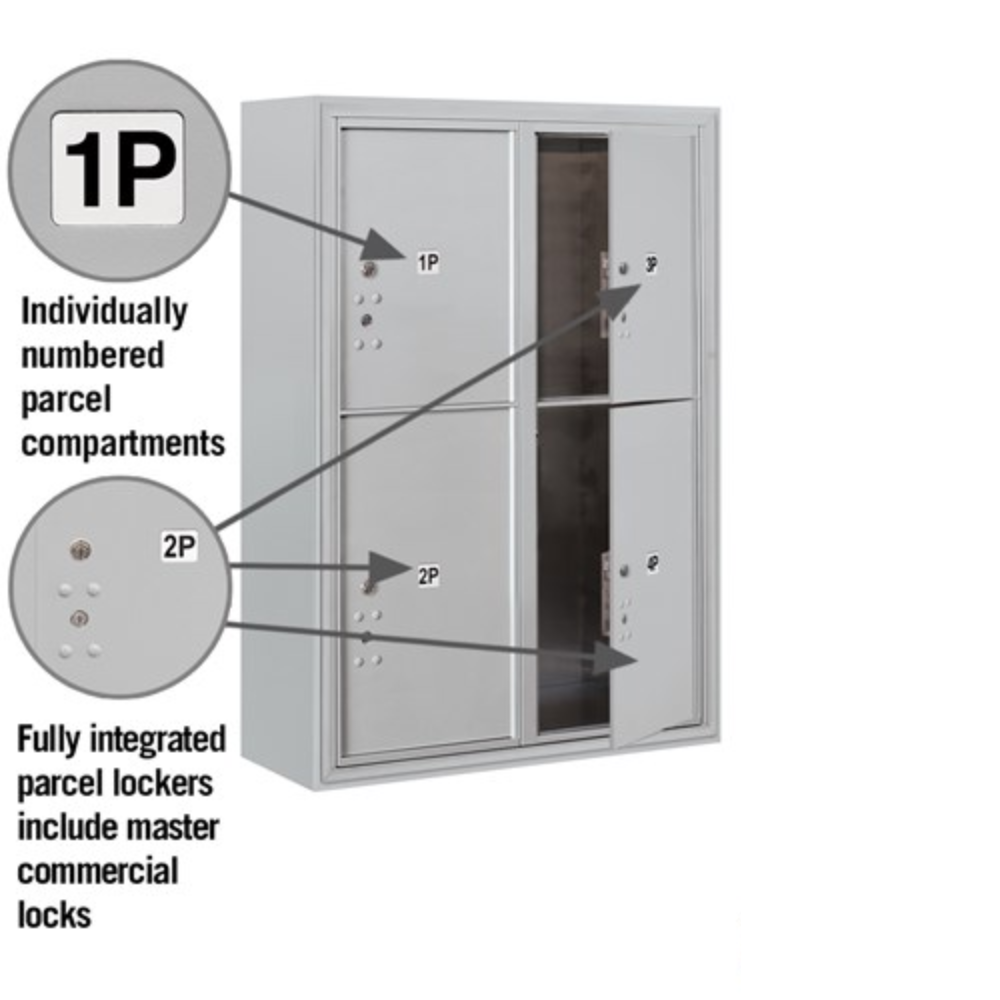 Salsbury 11 Door High Surface Mounted 4C Horizontal Parcel Locker | 4 Parcel Lockers with Private Access