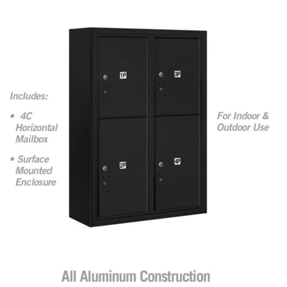 Salsbury 11 Door High Surface Mounted 4C Horizontal Parcel Locker | 4 Parcel Lockers with Private Access