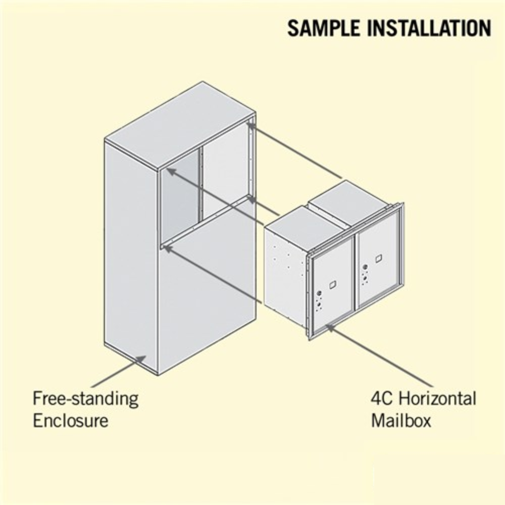 Salsbury 6 Door High Free-Standing 4C Horizontal Parcel Locker | 2 Parcel Lockers with Private Access
