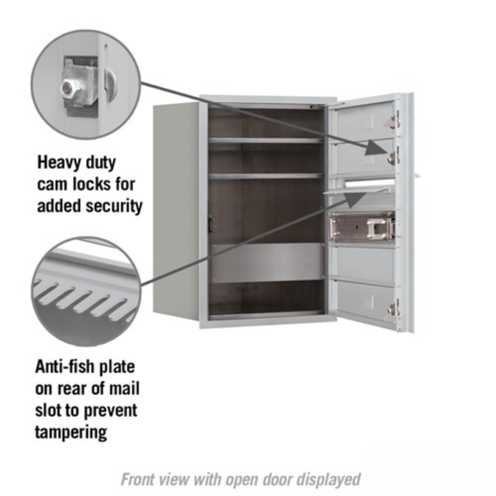 Salsbury 6 Door High Recessed Mounted 4C Horizontal Mailbox | 3 Doors with USPS Access - Front Loading