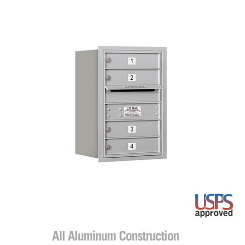 Salsbury 6 Door High Recessed Mounted 4C Horizontal Mailbox | 4 Doors with USPS Access - Rear Loading