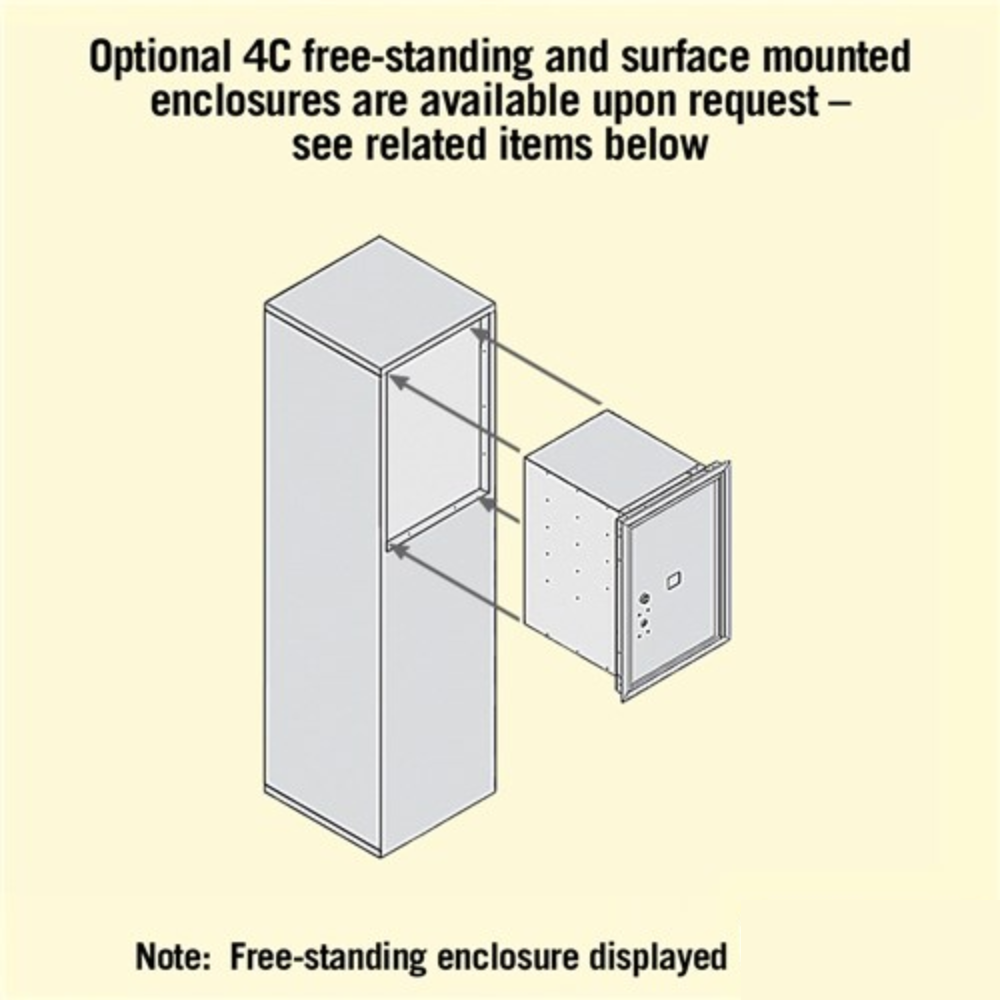 Salsbury 6 Door High Recessed Mounted 4C Horizontal Parcel Locker | 1 Parcel Locker with USPS Access - Front Loading