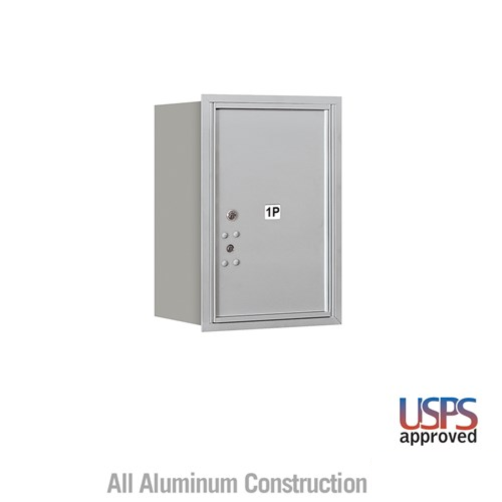 Salsbury 6 Door High Recessed Mounted 4C Horizontal Parcel Locker | 1 Parcel Locker with USPS Access - Rear Loading