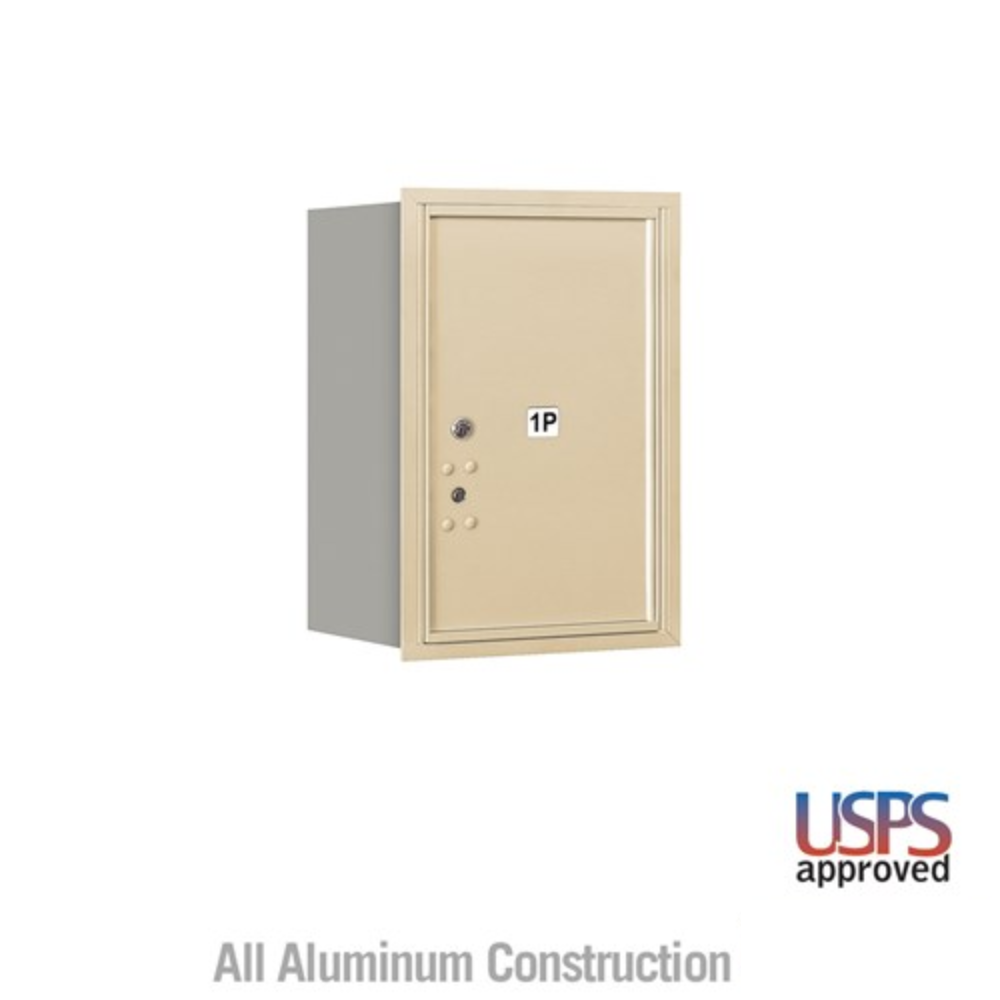 Salsbury 6 Door High Recessed Mounted 4C Horizontal Parcel Locker | 1 Parcel Locker with USPS Access - Rear Loading
