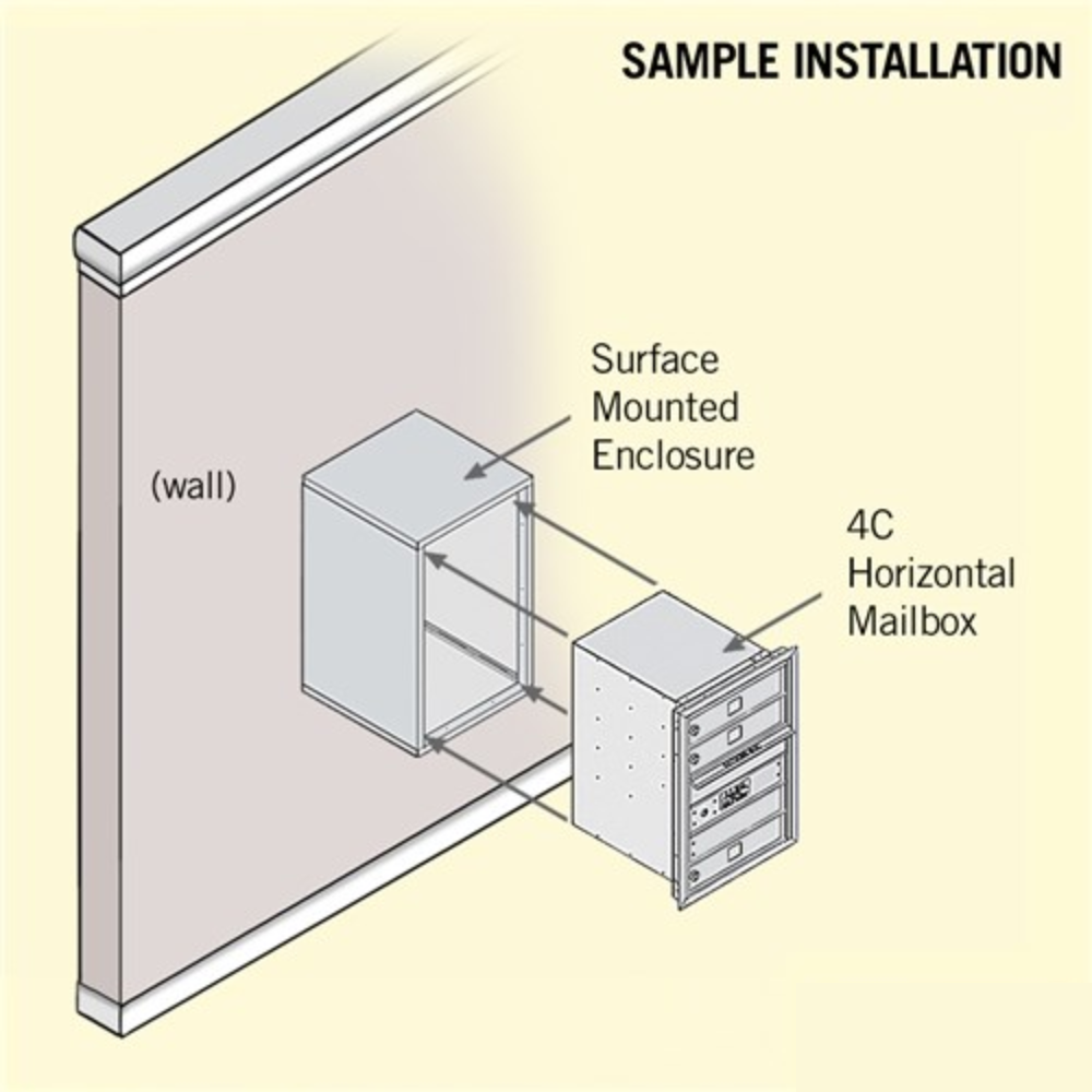 Salsbury 6 Door High Surface Mounted 4C Horizontal Mailbox | 3 Doors with Private Access