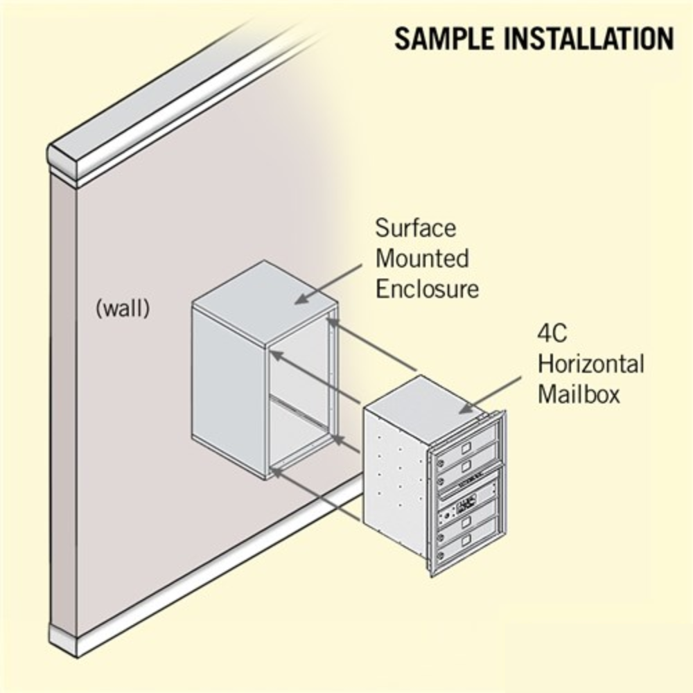 Salsbury 6 Door High Surface Mounted 4C Horizontal Mailbox | 4 Doors with Private Access